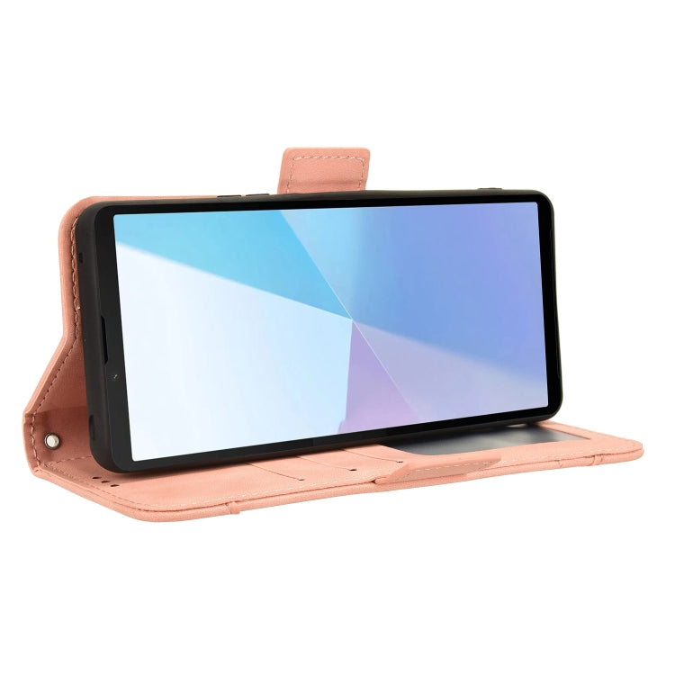 For Sony Xperia 10 VI 2024 Skin Feel Calf Texture Card Slots Leather Phone Case(Pink) - Sony Cases by PMC Jewellery | Online Shopping South Africa | PMC Jewellery | Buy Now Pay Later Mobicred