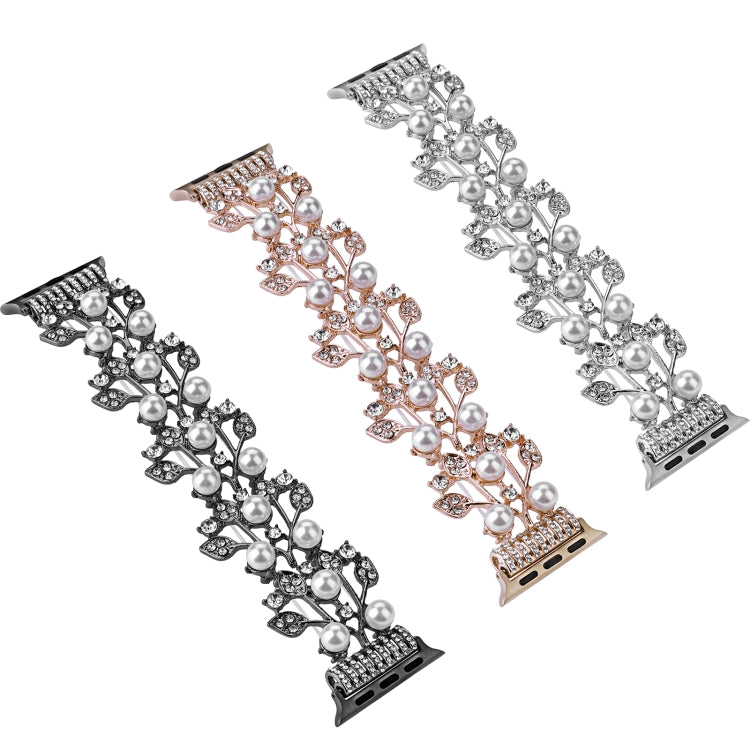 Four-leaf Bead Metal Watch Band For Apple Watch Series 10 46mm(Rose Gold) - free shipping - PMC TechLife - Order now!