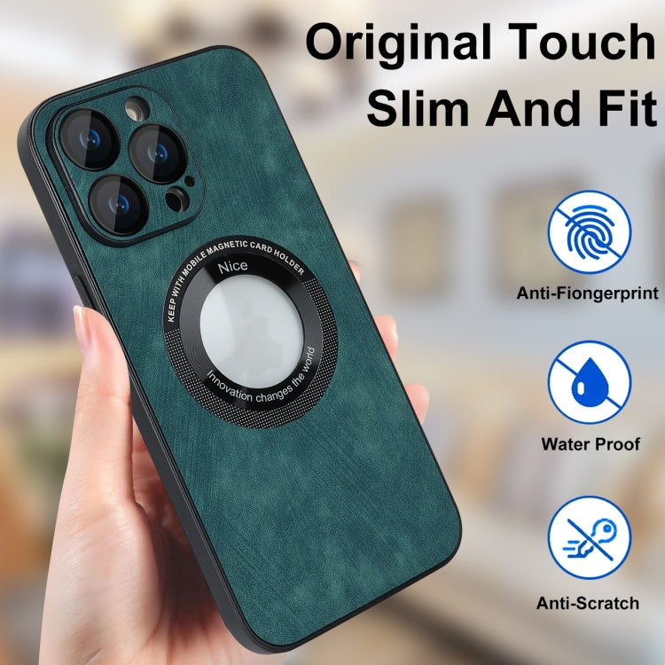 For iPhone 11 Pro Max Skin Feel Leather MagSafe Magnetic Phone Case(Green) - iPhone 11 Pro Max Cases by PMC TechLife | Online Shopping South Africa | PMC TechLife