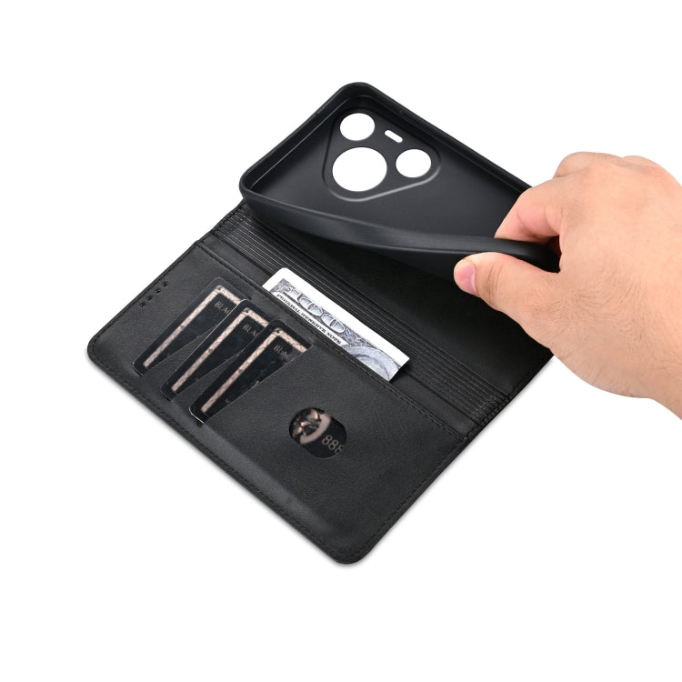 For Huawei Pura 70 Pro / 70 Pro+ Fine Hole AZNS Magnetic Calf Texture Flip Leather Phone Case(Black) - Huawei Cases by AZNS | Online Shopping South Africa | PMC Jewellery | Buy Now Pay Later Mobicred