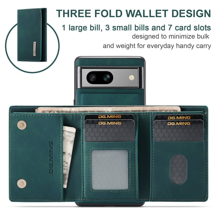 For Google Pixel 7A DG.MING M1 Series 3-Fold Multi Card Wallet + Magnetic Phone Case(Green) - free shipping - PMC TechLife - Order now!