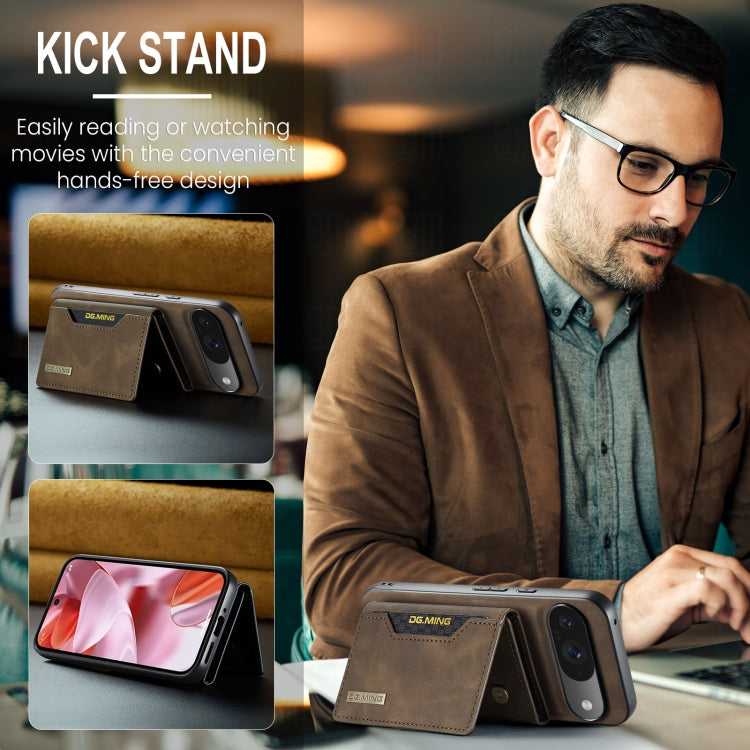 For Google Pixel 9 / 9 Pro DG.MING M2 Series 3-Fold Multi Card Bag + Magnetic Phone Case(Coffee) - free shipping - PMC Jewellery - Order now!