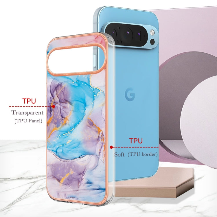 For Google Pixel 9 Pro XL Electroplating IMD TPU Phone Case(Blue Marble) - Google Cases by PMC TechLife | Online Shopping South Africa | PMC TechLife | Buy Now Pay Later Mobicred
