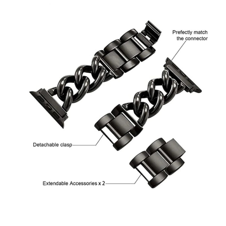 Big Denim Chain Metal Watch Band For Apple Watch Ultra 2 49mm(Rose Gold) - free shipping - PMC TechLife - Order now!