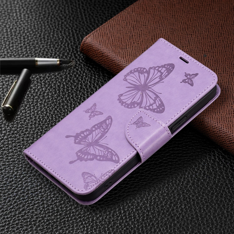 For Xiaomi Redmi 13C Two Butterflies Embossing Leather Phone Case(Purple) - 13C Cases by PMC TechLife | Online Shopping South Africa | PMC TechLife