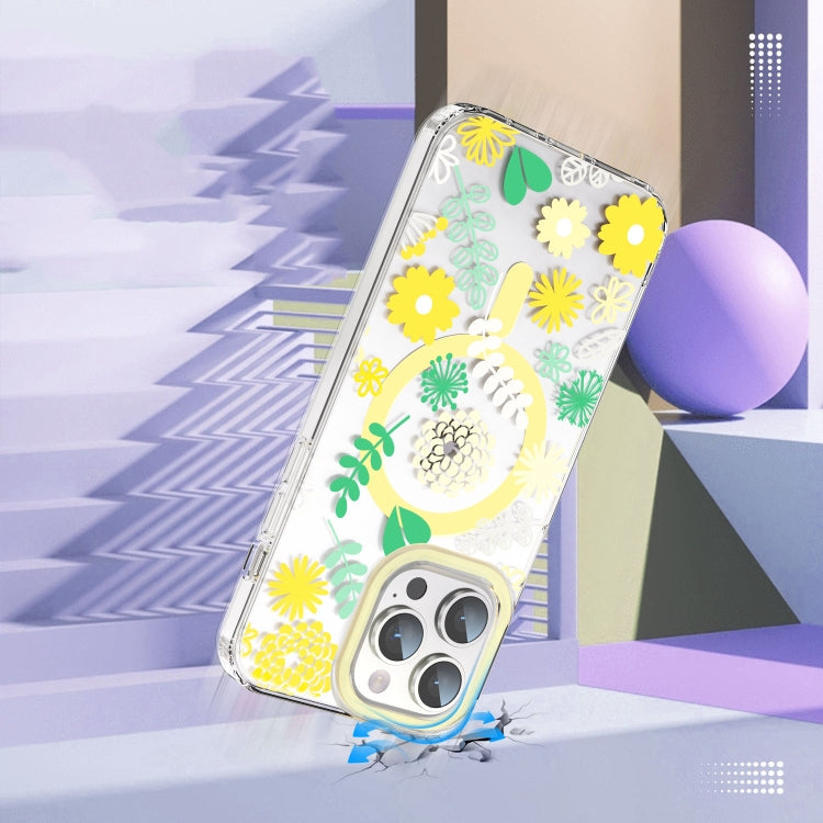 For iPhone 15 MagSafe Magnetic TPU Phone Case(Yellow Chrysanthemum) - iPhone 15 Cases by PMC TechLife | Online Shopping South Africa | PMC TechLife