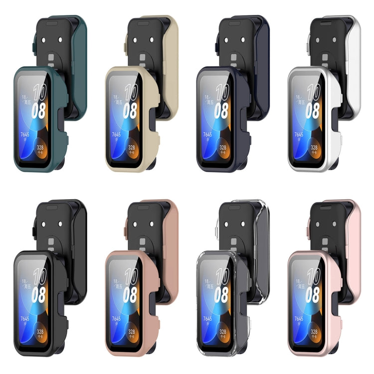 For Huawei Band 10 / 9 / 8 PC + Tempered Film Integrated Protective Watch Case(Pink) - Watch Cases by PMC TechLife | Online Shopping South Africa | PMC TechLife | Buy Now Pay Later Mobicred