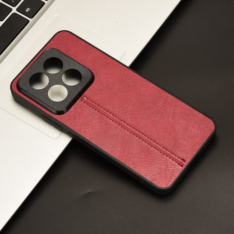 For Xiaomi 14 Pro Sewing Cow Pattern Skin PC + PU + TPU Phone Case(Red) - 14 Pro Cases by PMC TechLife | Online Shopping South Africa | PMC TechLife | Buy Now Pay Later Mobicred