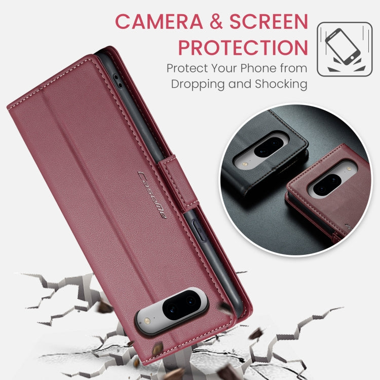 For Google Pixel 8 CaseMe 023 Butterfly Buckle Litchi Texture RFID Anti-theft Leather Phone Case(Wine Red) - Google Cases by CaseMe | Online Shopping South Africa | PMC Jewellery | Buy Now Pay Later Mobicred