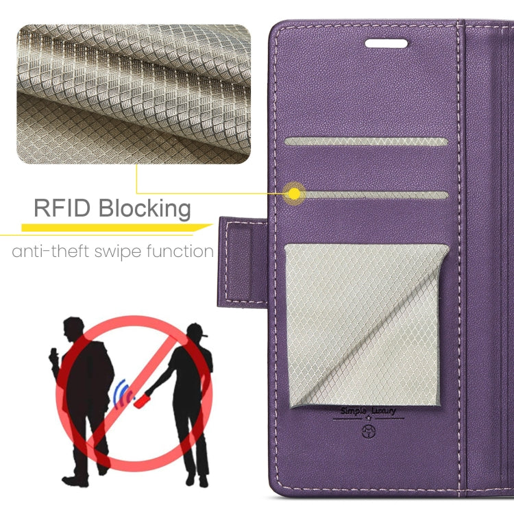 For Google Pixel 8 Pro CaseMe 023 Butterfly Buckle Litchi Texture RFID Anti-theft Leather Phone Case(Pearly Purple) - free shipping - PMC Jewellery - Order now!