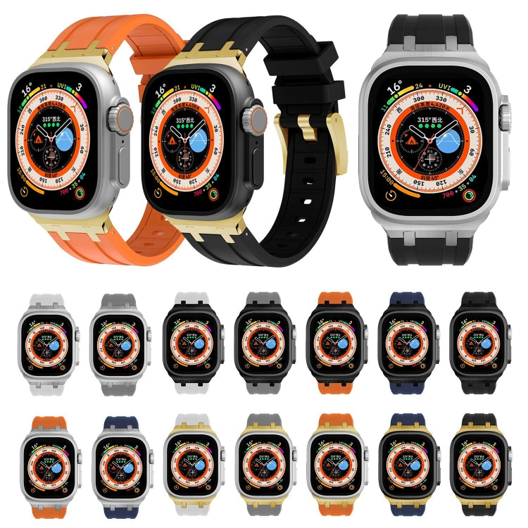 AP Silicone Watch Band For Apple Watch Series 10 42mm(Silver Orange) - free shipping - PMC TechLife - Order now!