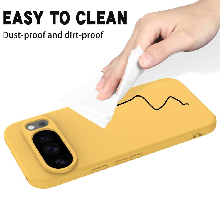 For Google Pixel 10 Pro XL Pure Color Liquid Silicone Shockproof Phone Case(Yellow) - free shipping - PMC TechLife - Order now!