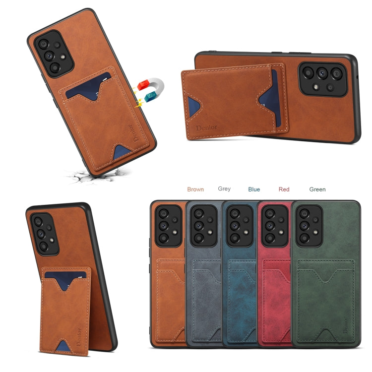 For Samsung Galaxy S24 Ultra 5G Denior PU Back Cover Card Slot Holder Phone Case(Blue) - free shipping - PMC Jewellery - Order now!