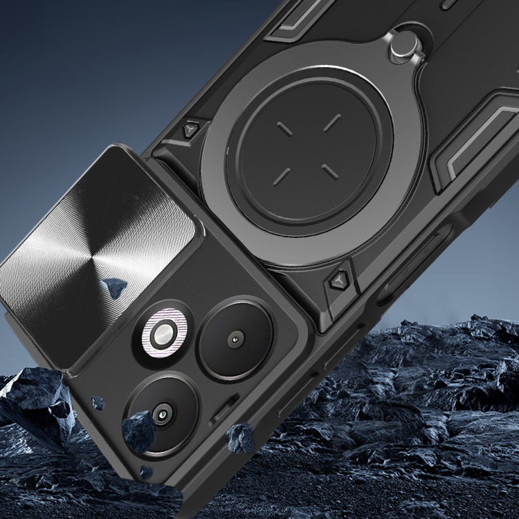 For Xiaomi Redmi 13C 5G Global CD Texture Sliding Camshield Magnetic Holder Phone Case(Purple) - 13C Cases by PMC TechLife | Online Shopping South Africa | PMC TechLife | Buy Now Pay Later Mobicred