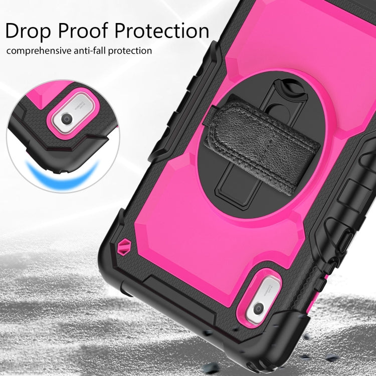 For Lenovo Tab M9 Silicone Hybrid PC Tablet Case with Shoulder Strap(Rose Red PC) - Lenovo by PMC TechLife | Online Shopping South Africa | PMC TechLife | Buy Now Pay Later Mobicred