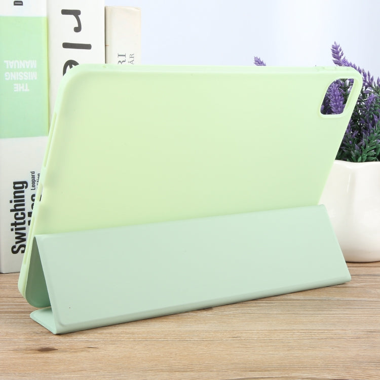 For iPad Air 11 2024 GEBEI 3-folding Holder Shockproof Flip Leather Tablet Case(Green) - iPad Air 11 2024 Cases by GEBEI | Online Shopping South Africa | PMC TechLife | Buy Now Pay Later Mobicred