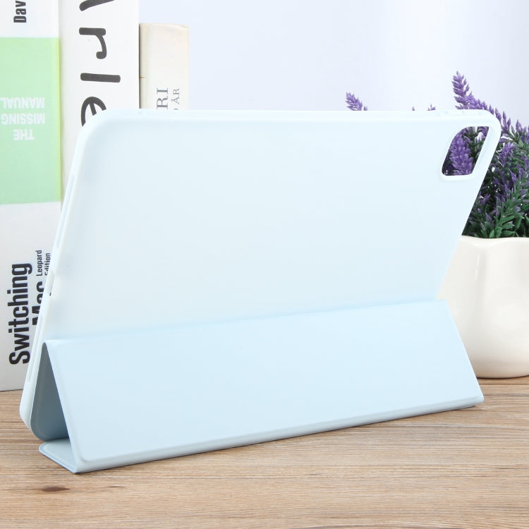 For iPad Pro 13 2024 GEBEI 3-folding Holder Shockproof Flip Leather Tablet Case(Sky Blue) - iPad Pro 13 2024 Cases by GEBEI | Online Shopping South Africa | PMC TechLife | Buy Now Pay Later Mobicred