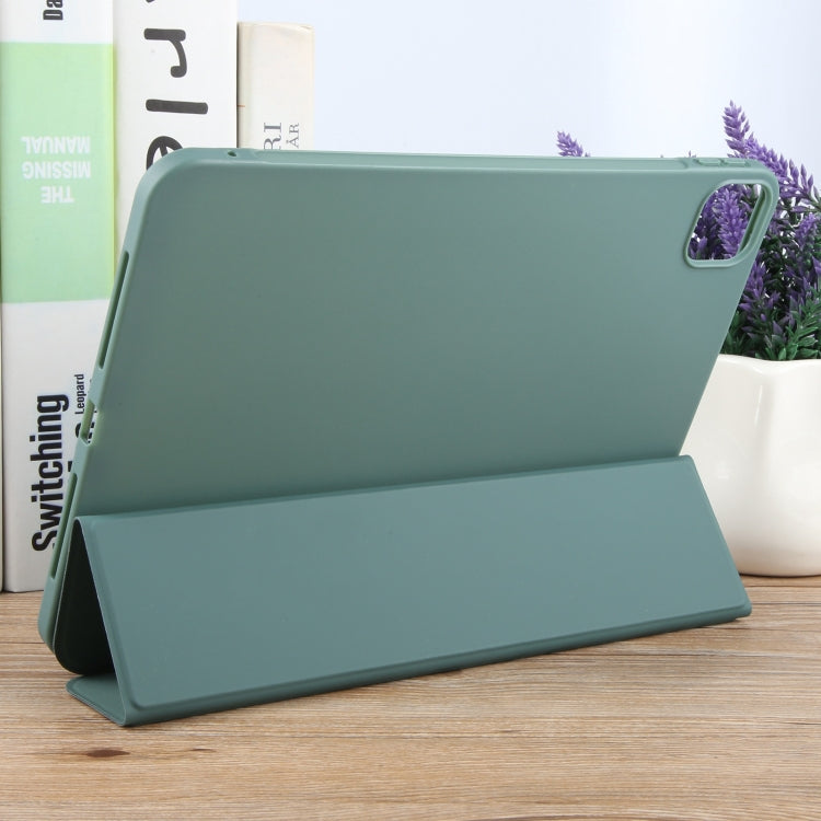 For iPad Pro 13 2024 GEBEI 3-folding Holder Shockproof Flip Leather Tablet Case(Dark Green) - iPad Pro 13 2024 Cases by GEBEI | Online Shopping South Africa | PMC TechLife | Buy Now Pay Later Mobicred
