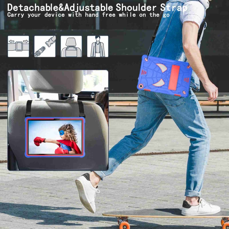 For Lenovo Tab M10 3rd Gen Spider Texture Silicone Hybrid PC Tablet Case with Shoulder Strap(Blue + Red) - Lenovo by PMC TechLife | Online Shopping South Africa | PMC TechLife | Buy Now Pay Later Mobicred