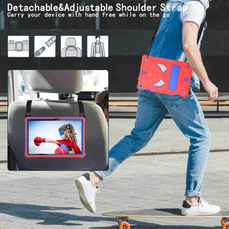 For Lenovo Tab M10 3rd Gen Spider Texture Silicone Hybrid PC Tablet Case with Shoulder Strap(Red + Blue) - Lenovo by PMC TechLife | Online Shopping South Africa | PMC TechLife | Buy Now Pay Later Mobicred