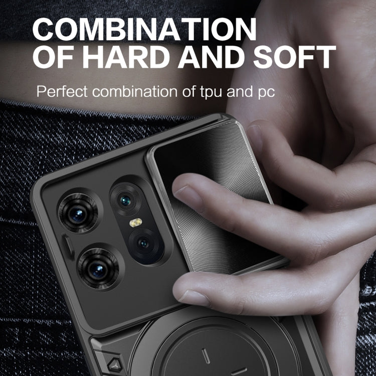 For Motorola Edge 50 Pro Global CD Texture Sliding Camshield Magnetic Holder Phone Case(Red) - free shipping - PMC TechLife - Order now!