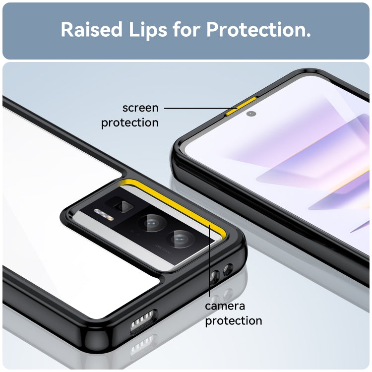 For Xiaomi Poco F5 Pro Colorful Series Acrylic Hybrid TPU Phone Case(Black) - Xiaomi Cases by PMC TechLife | Online Shopping South Africa | PMC TechLife | Buy Now Pay Later Mobicred