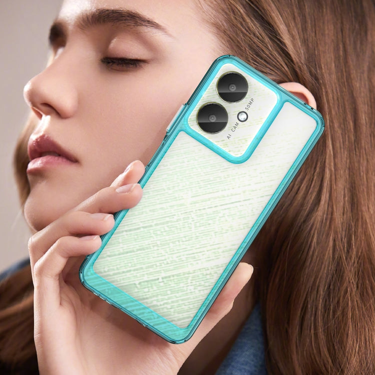 For Xiaomi Poco C65 Colorful Series Acrylic Hybrid TPU Phone Case(Transparent Blue) - free shipping - PMC TechLife - Order now!