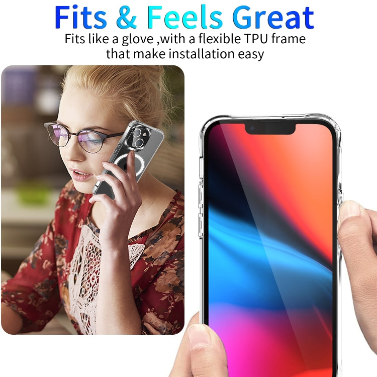 For iPhone 15 Plus MagSafe Magnetic Four Corner Airbags Phone Case(Transparent) - iPhone 15 Plus Cases by PMC TechLife | Online Shopping South Africa | PMC TechLife