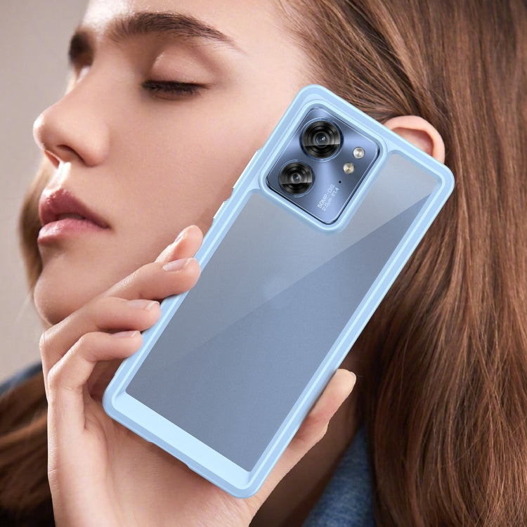 For Motorola Edge 2023 Global Colorful Series Acrylic Hybrid TPU Phone Case(Blue) - Motorola Cases by PMC TechLife | Online Shopping South Africa | PMC TechLife | Buy Now Pay Later Mobicred