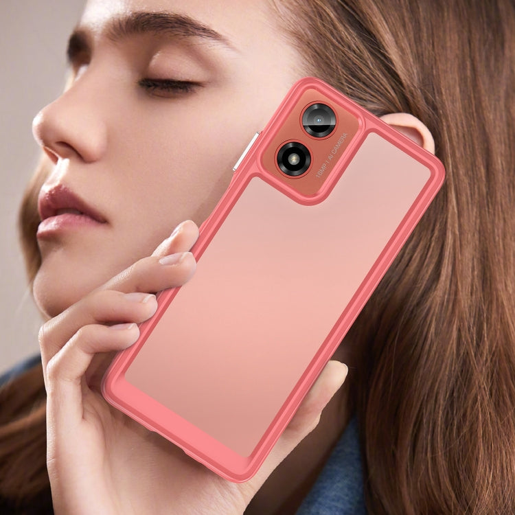 For Motorola Moto G04 Colorful Series Acrylic Hybrid TPU Phone Case(Red) - Motorola Cases by PMC TechLife | Online Shopping South Africa | PMC TechLife | Buy Now Pay Later Mobicred