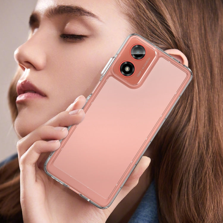 For Motorola Moto G04 Colorful Series Acrylic Hybrid TPU Phone Case(Transparent) - Motorola Cases by PMC TechLife | Online Shopping South Africa | PMC TechLife | Buy Now Pay Later Mobicred