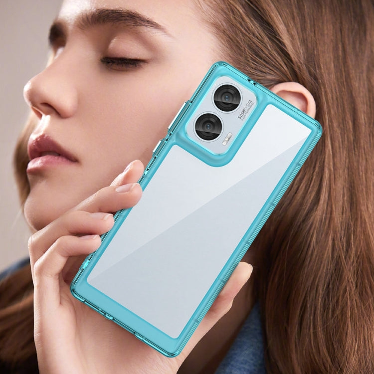 For Motorola Moto Edge 50 Fusion Colorful Series Acrylic Hybrid TPU Phone Case(Transparent Blue) - free shipping - PMC TechLife - Order now!