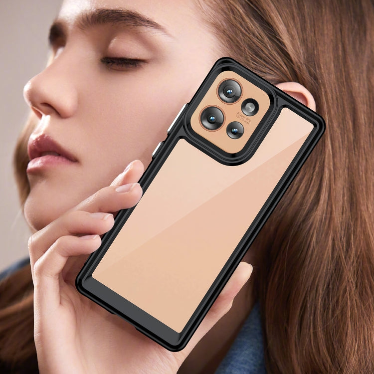 For Motorola Edge 50 Colorful Series Acrylic Hybrid TPU Phone Case(Black) - free shipping - PMC TechLife - Order now!