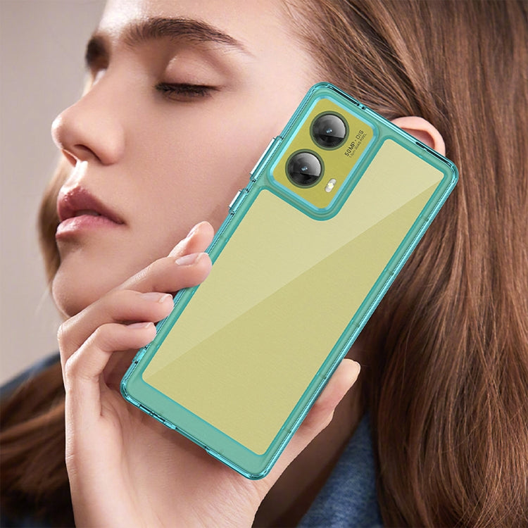 For Motorola S50 Neo Colorful Series Acrylic Hybrid TPU Phone Case(Transparent Blue) - free shipping - PMC TechLife - Order now!