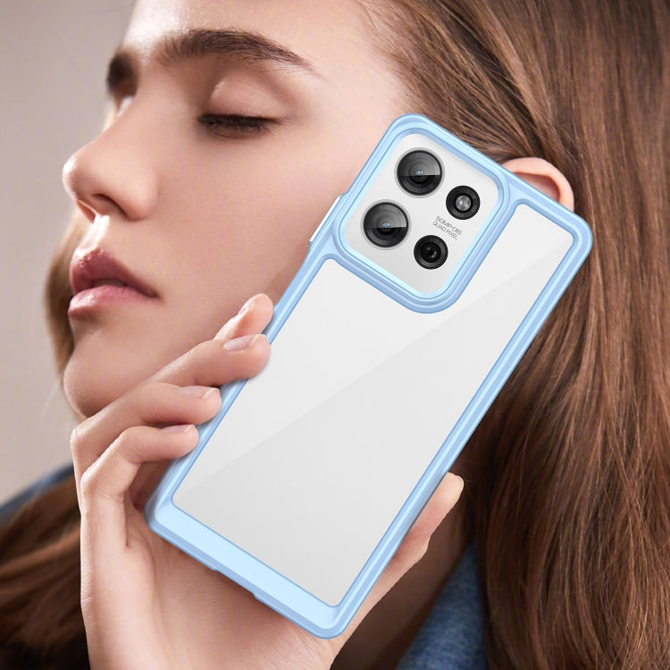 For Motorola Moto G75 5G Colorful Series Acrylic Hybrid TPU Phone Case(Blue) - free shipping - PMC TechLife - Order now!