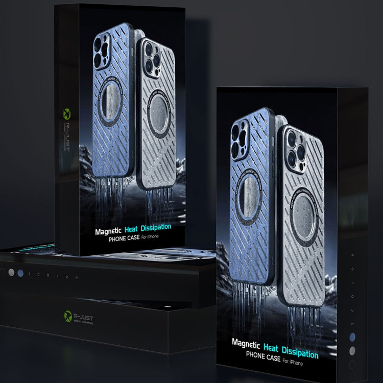 For iPhone 13 Pro R-JUST RJ57 CD Pattern MagSafe Cooling Phone Case(Blue) - iPhone 13 Pro Cases by R-JUST | Online Shopping South Africa | PMC TechLife