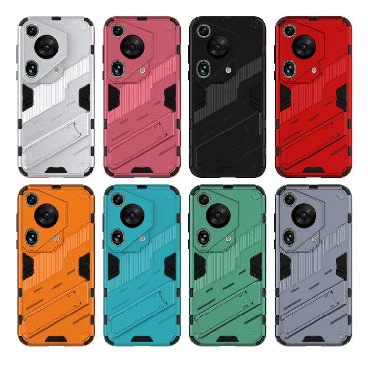 For Huawei Pura 70 Ultra Punk Armor 2 in 1 PC + TPU Phone Case with Holder(Grey) - Huawei Cases by PMC TechLife | Online Shopping South Africa | PMC TechLife | Buy Now Pay Later Mobicred