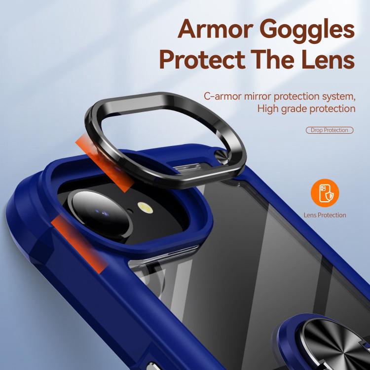 For iPhone 16e TPU + PC Lens Protection Phone Case with Ring Holder(Green) - iPhone 16e Cases by PMC TechLife | Online Shopping South Africa | PMC TechLife | Buy Now Pay Later Mobicred