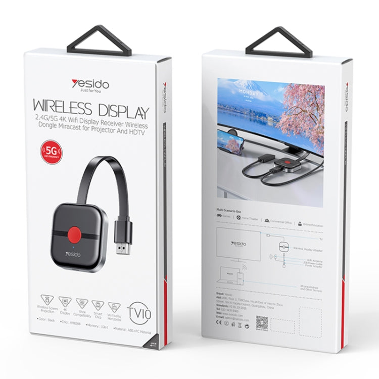 Yesido TV10 HD Wireless Screen Display Receiver, Specification:2.4G+4K(Black) - free shipping - PMC TechLife - Order now!