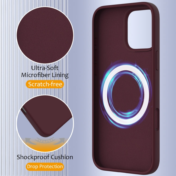 For iPhone 16 Pro Shockproof Silicone Magsafe Phone Case(Plum Color) - iPhone 16 Pro Cases by PMC TechLife | Online Shopping South Africa | PMC TechLife | Buy Now Pay Later Mobicred