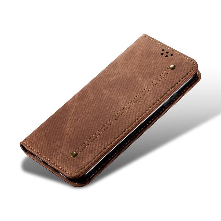 For Honor Magic6 Denim Texture Flip Leather Phone Case(Brown) - Honor Cases by PMC TechLife | Online Shopping South Africa | PMC TechLife | Buy Now Pay Later Mobicred