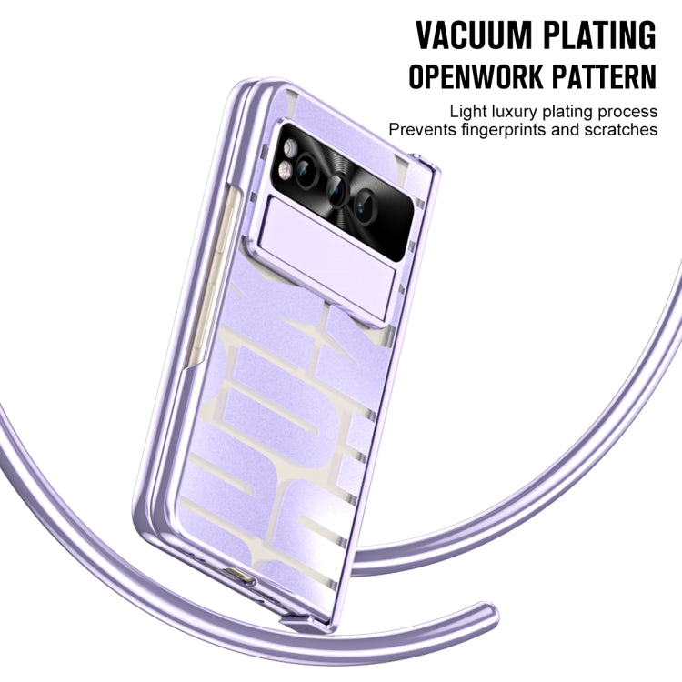 For Google Pixel Fold Integrated Electroplating Folding Phone Case(Purple) - Google Cases by PMC TechLife | Online Shopping South Africa | PMC TechLife | Buy Now Pay Later Mobicred