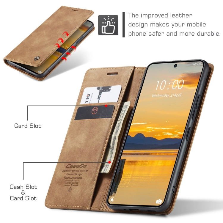 For Xiaomi Redmi K70E 5G CaseMe 013 Multifunctional Horizontal Flip Leather Phone Case(Brown) - Xiaomi Cases by CaseMe | Online Shopping South Africa | PMC Jewellery | Buy Now Pay Later Mobicred
