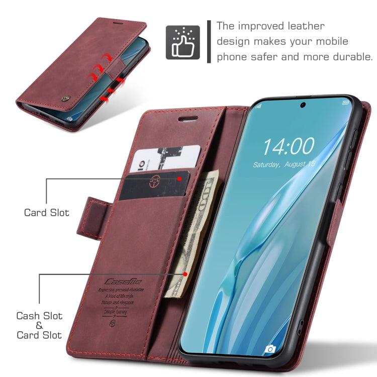 For Huawei P60 Art CaseMe 013 Multifunctional Horizontal Flip Leather Phone Case(Wine Red) - free shipping - PMC Jewellery - Order now!
