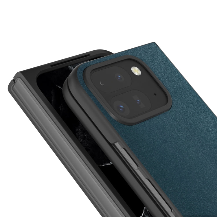 For Google Pixel 9 Pro Fold ABEEL Genuine Leather Xiaoya Series Phone Case(Dark Green) - Google Cases by PMC TechLife | Online Shopping South Africa | PMC TechLife | Buy Now Pay Later Mobicred