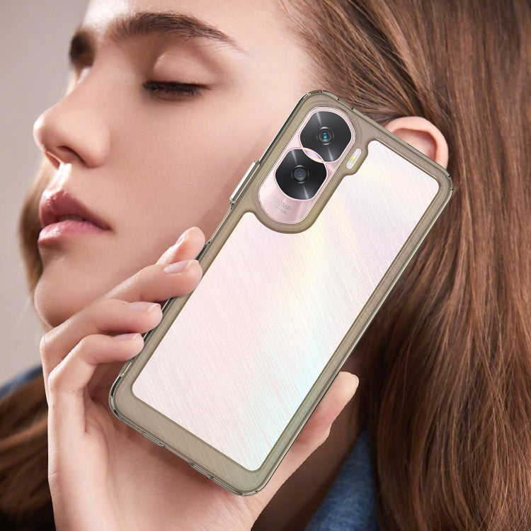 For Honor 90 Lite Colorful Series Acrylic Hybrid TPU Phone Case(Transparent Grey) - Honor Cases by PMC TechLife | Online Shopping South Africa | PMC TechLife | Buy Now Pay Later Mobicred