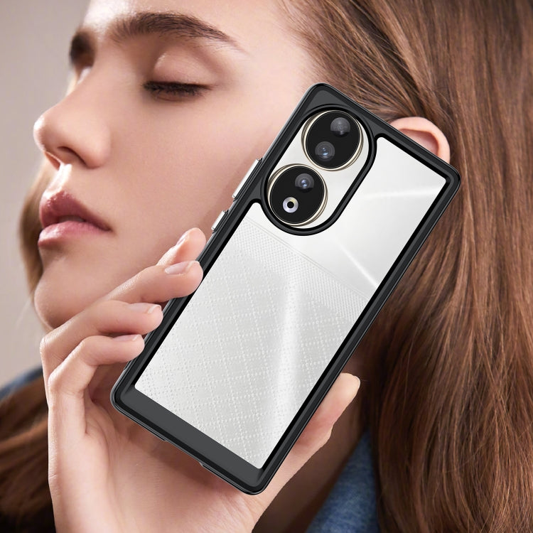 For Honor 80 Colorful Series Acrylic Hybrid TPU Phone Case(Black) - Honor Cases by PMC TechLife | Online Shopping South Africa | PMC TechLife | Buy Now Pay Later Mobicred