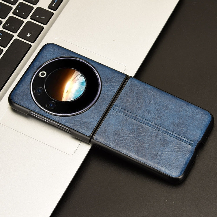 For Tecno Phantom V Flip Cow Pattern Sewing Back Cover Phone Case(Blue) - Tecno Cases by PMC TechLife | Online Shopping South Africa | PMC TechLife | Buy Now Pay Later Mobicred