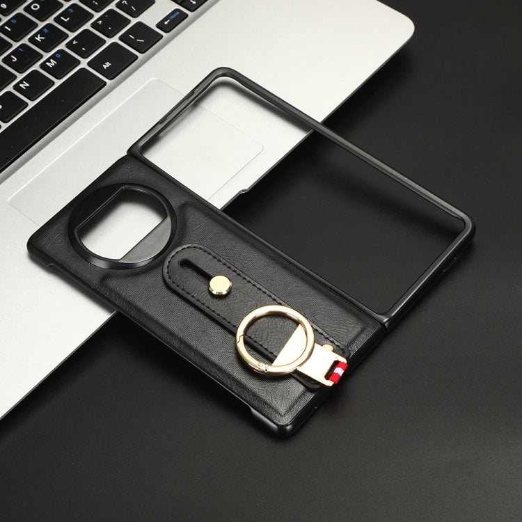 For Huawei Mate X3 Wristband Leather Back Phone Case(Black) - Huawei Cases by PMC TechLife | Online Shopping South Africa | PMC TechLife | Buy Now Pay Later Mobicred
