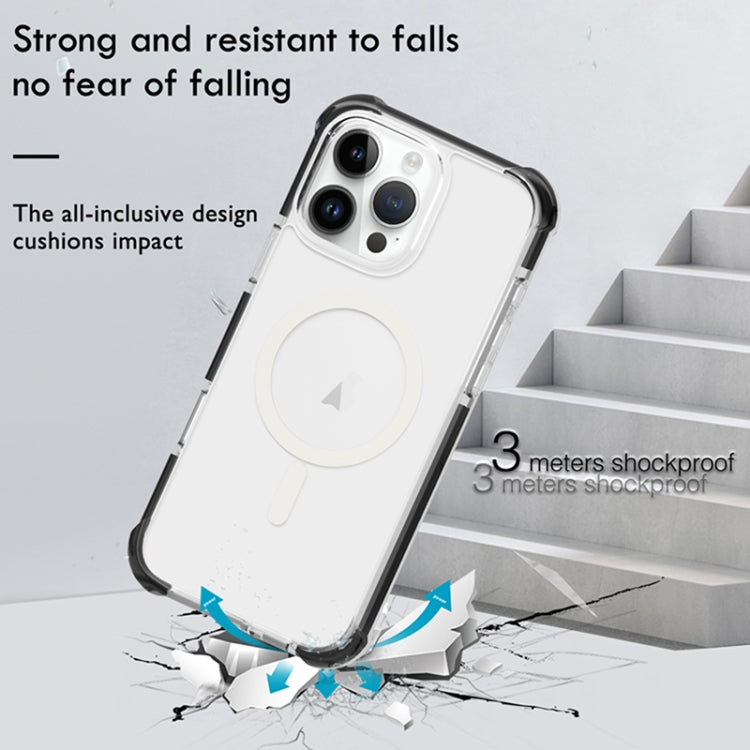 For iPhone 16e Acrylic Magsafe Magnetic Shockproof Phone Case(Transparent Black) - iPhone 16e Cases by PMC TechLife | Online Shopping South Africa | PMC TechLife | Buy Now Pay Later Mobicred
